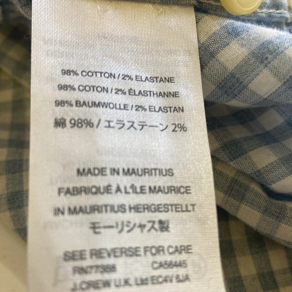 J.CREW,,SECRET WASH,LIGHT BLUE & WHITE,CHECKERED,BUTTON DOWN,MEN SHIRT.S…